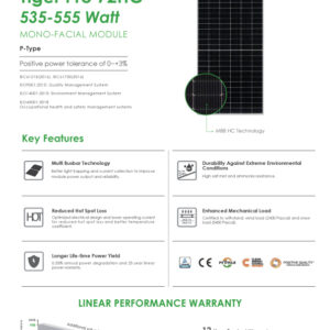 Tấm pin năng lượng mặt trời 535-555W - Jinko Tiger Neo