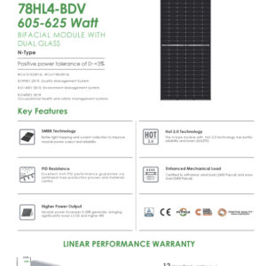 Tấm pin năng lượng mặt trời 605-625W 2 mặt kính - Jinko Tiger Neo