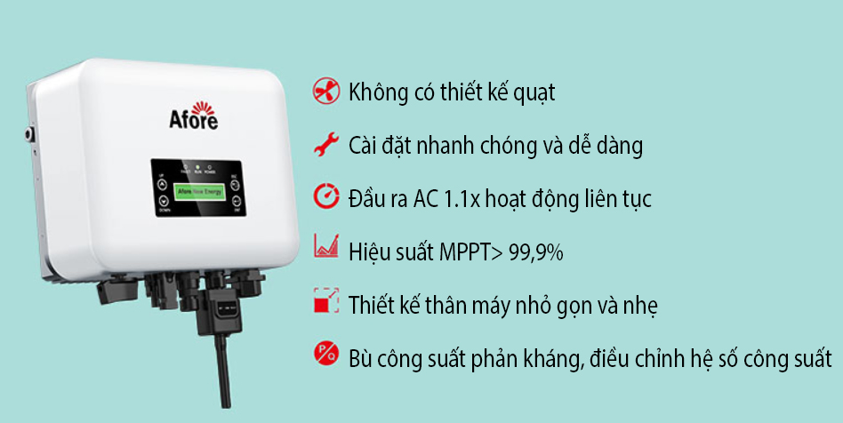 Biến tần hòa lưới một pha công suất 1-3 KW