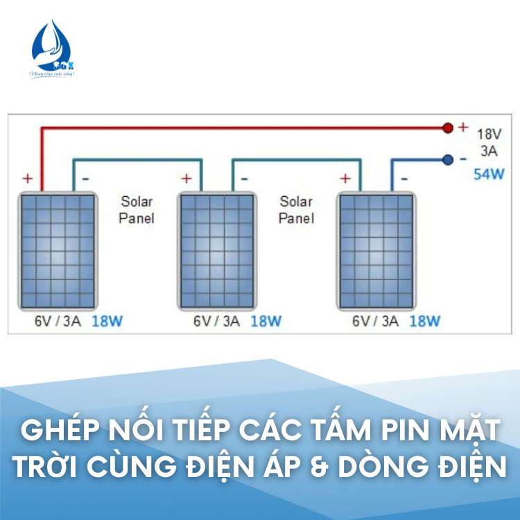 Ghép Nối Tiếp Các Tấm Pin Mặt Trời Cùng Điện Áp & Dòng Điện
